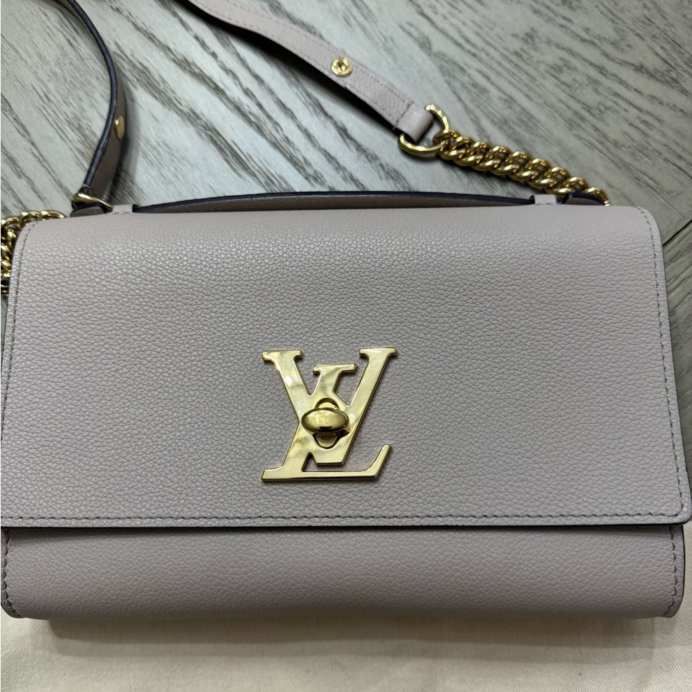 Louis Vuitton Lockme Clutch Greige